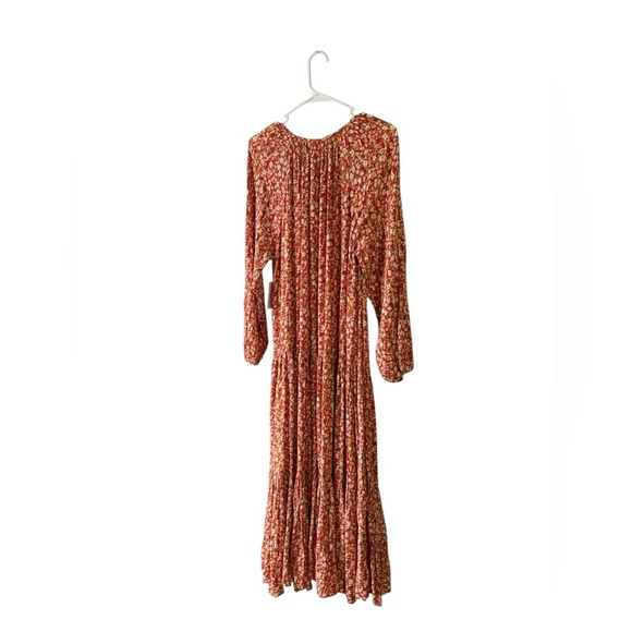 SONOMA Orange Gloral Ruffled Maxi Dress Size 0X Long sleeve - Picture 3 of 7